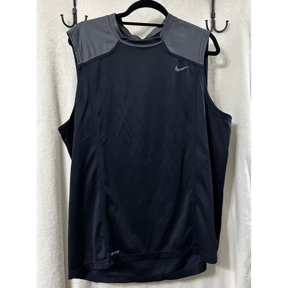 Men’s Nike Dryfit Tank Top Navy And Grey Size XL